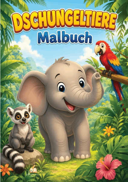Dschungeltiere Malbuch für Kinder von 5-7 Jahren mit 50 schönen Ausmalbildern