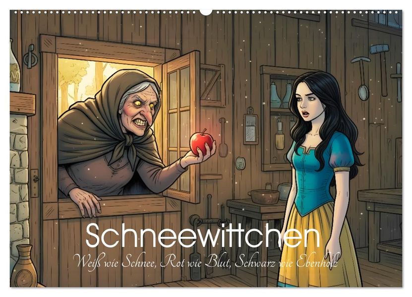 Schneewittchen - Weiß wie Schnee Rot wie Blut Schwarz wie Ebenholz (Wandkalender 2027 DIN A2 quer) CALVENDO Monatskalender