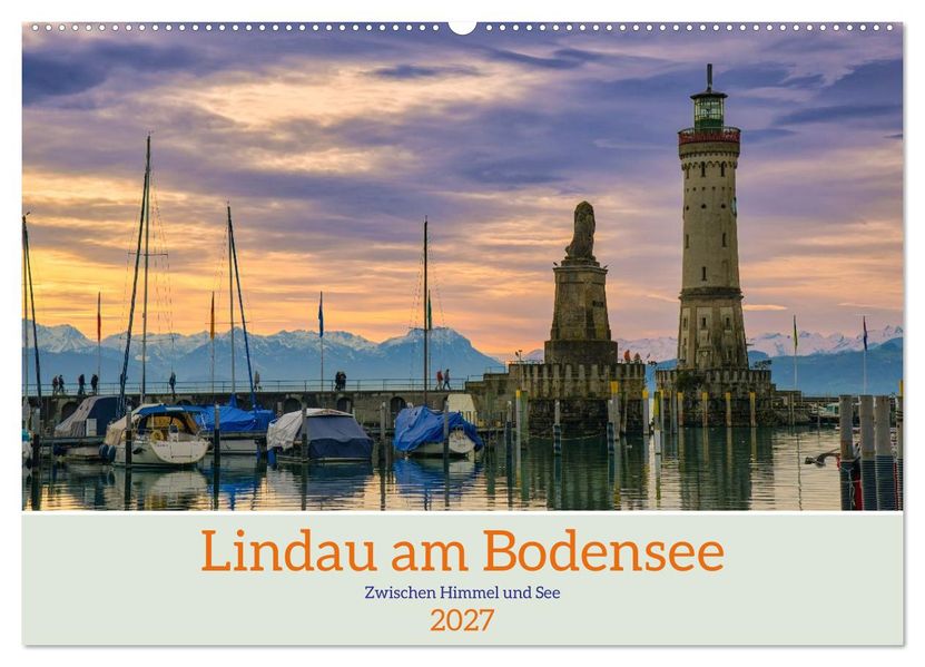 Lindau am Bodensee - Zwischen Himmel und See (Wandkalender 2027 DIN A2 quer) CALVENDO Monatskalender