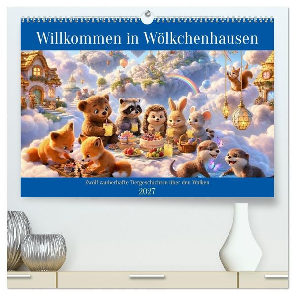 Willkommen in Wölkchenhausen (hochwertiger Premium Wandkalender 2027 DIN A2 quer) Kunstdruck in Hochglanz