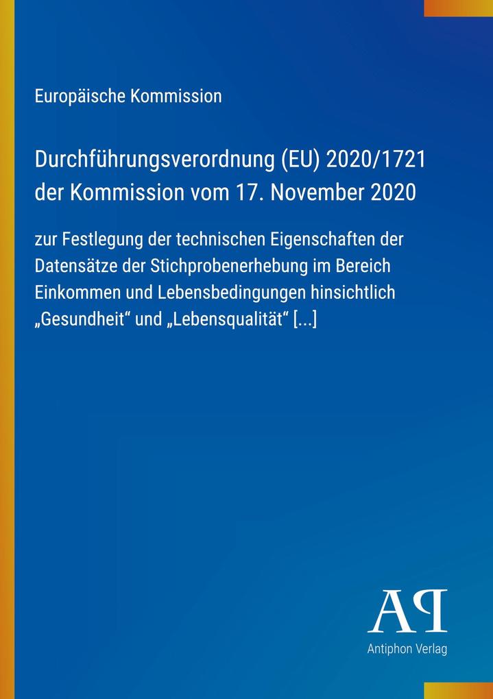 Durchführungsverordnung (EU) 2020/1721 der Kommission vom 17. November 2020