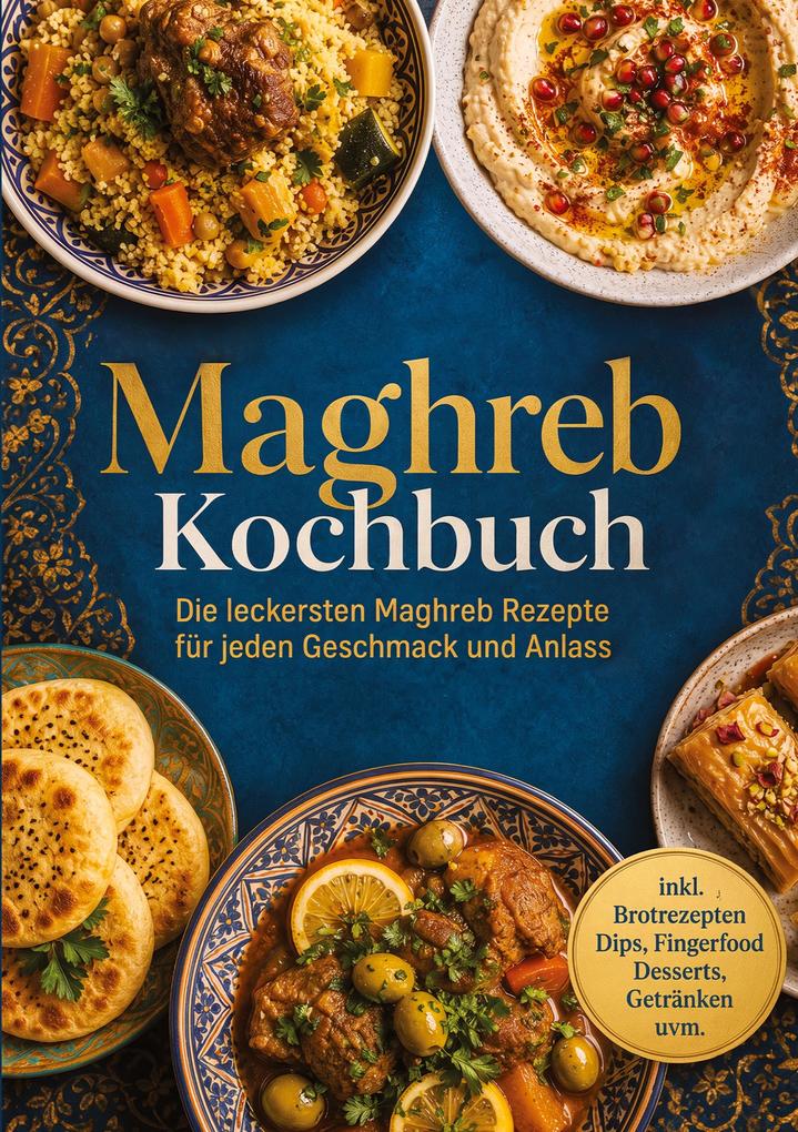 Maghreb Kochbuch: Die leckersten Maghreb Rezepte für jeden Geschmack und Anlass - inkl. Brotrezepten Dips Fingerfood Desserts Getränken uvm.
