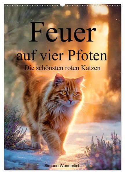 Feuer auf vier Pfoten - Die schönsten roten Katzen (Wandkalender 2027 DIN A2 hoch) CALVENDO Monatskalender