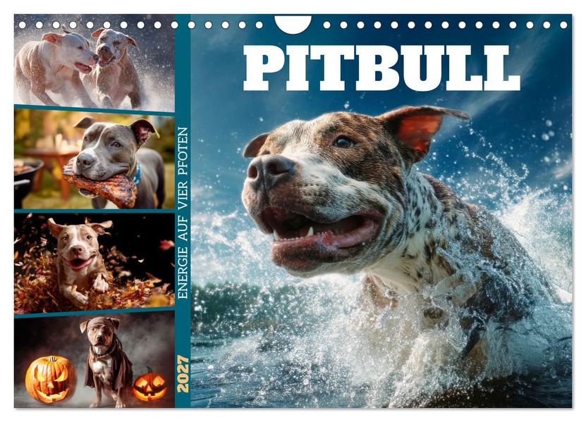 Pitbull - Energie auf vier Pfoten (Wandkalender 2027 DIN A4 quer) CALVENDO Monatskalender