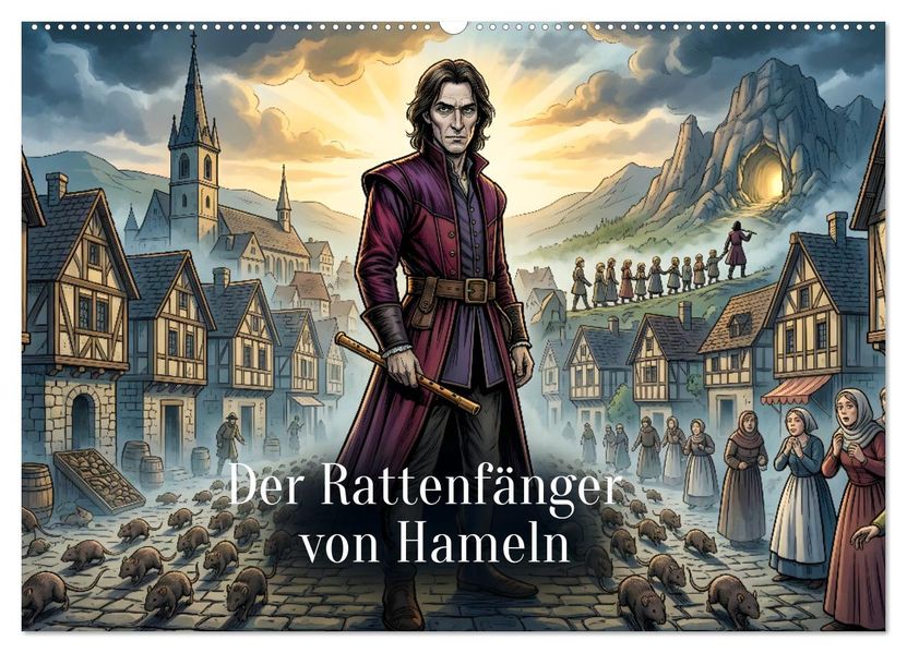 Der Rattenfänger von Hameln (Wandkalender 2027 DIN A2 quer) CALVENDO Monatskalender