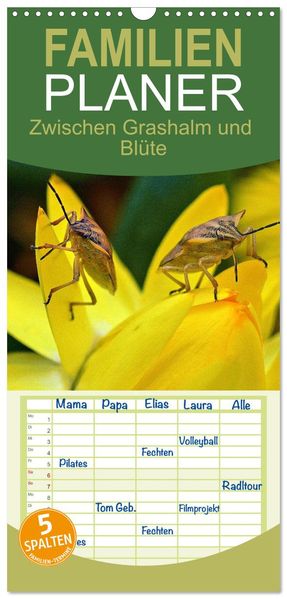 Familienplaner 2027 - Zwischen Grashalm und Blüte mit 5 Spalten (Wandkalender 21 x 45 cm) CALVENDO