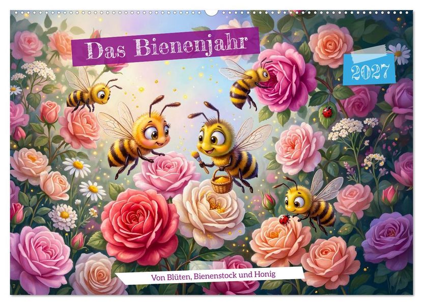 Das Bienenjahr - Von Blüten Bienenstock und Honig (Wandkalender 2027 DIN A2 quer) CALVENDO Monatskalender