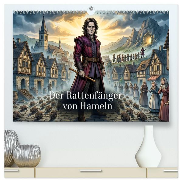 Der Rattenfänger von Hameln (hochwertiger Premium Wandkalender 2027 DIN A2 quer) Kunstdruck in Hochglanz