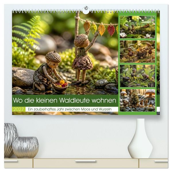 Wo die kleinen Waldleute wohnen (hochwertiger Premium Wandkalender 2027 DIN A2 quer) Kunstdruck in Hochglanz