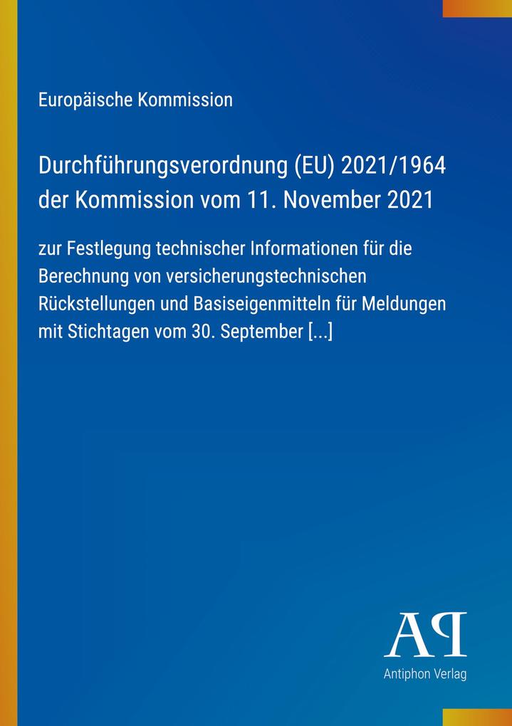 Durchführungsverordnung (EU) 2021/1964 der Kommission vom 11. November 2021