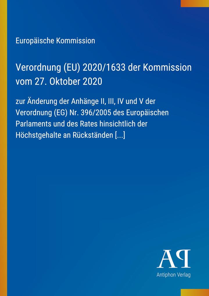 Verordnung (EU) 2020/1633 der Kommission vom 27. Oktober 2020
