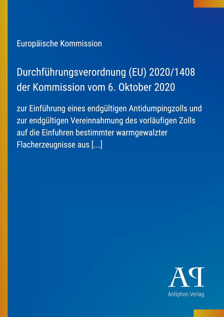 Durchführungsverordnung (EU) 2020/1408 der Kommission vom 6. Oktober 2020