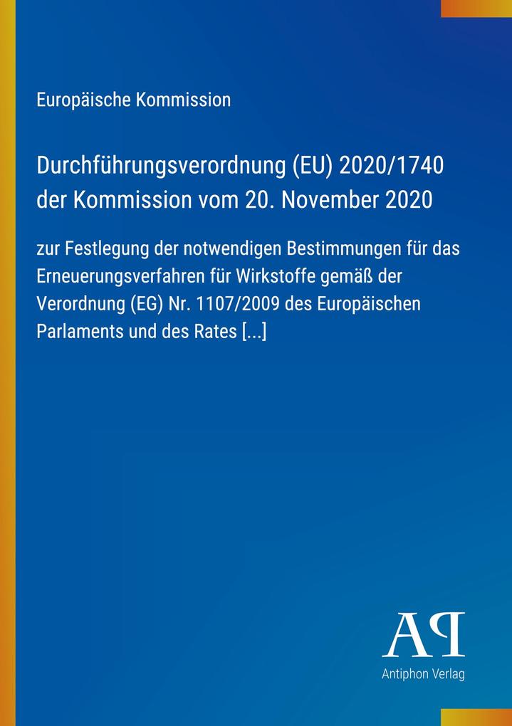 Durchführungsverordnung (EU) 2020/1740 der Kommission vom 20. November 2020