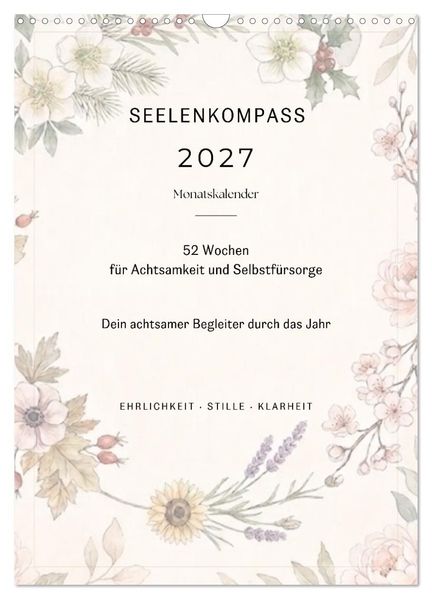 SEELENKOMPASS (Wandkalender 2027 DIN A3 hoch) CALVENDO Monatskalender