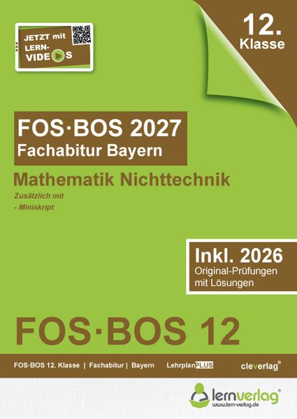 Abiturprüfung FOS/BOS Bayern 2027 Mathematik Nichttechnik 12. Klasse