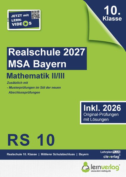 Original-Prüfungen Realschule Bayern 2027 Mathematik II/III