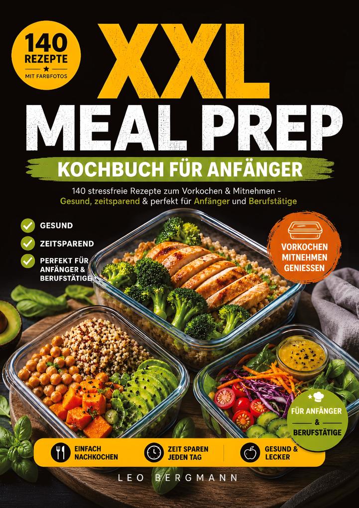 XXL Meal Prep Kochbuch für Anfänger: 140 stressfreie Rezepte zum Vorkochen & Mitnehmen