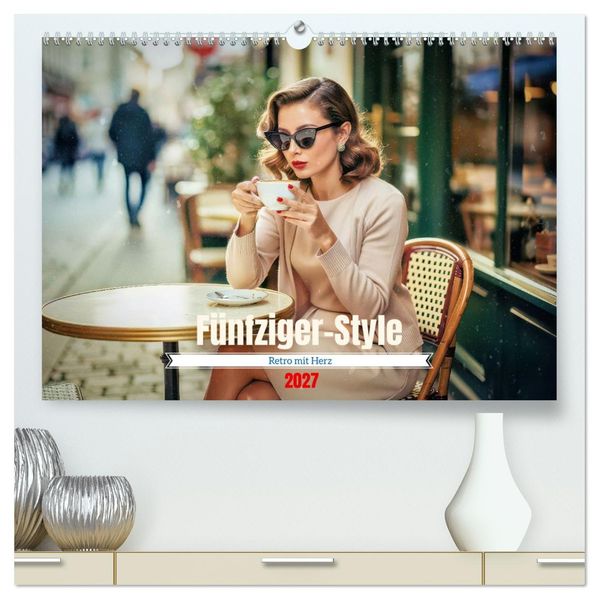 Fünfziger-Style (hochwertiger Premium Wandkalender 2027 DIN A2 quer) Kunstdruck in Hochglanz
