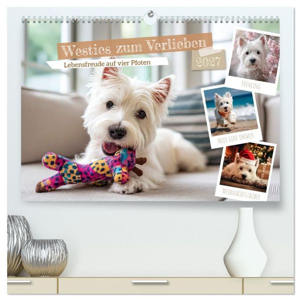 Westies zum Verlieben (hochwertiger Premium Wandkalender 2027 DIN A2 quer) Kunstdruck in Hochglanz