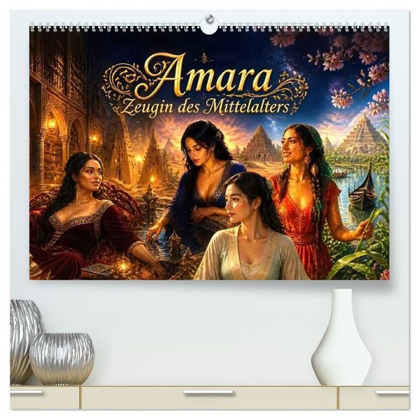 Amara - Zeugin des Mittelalters (hochwertiger Premium Wandkalender 2027 DIN A2 quer) Kunstdruck in Hochglanz