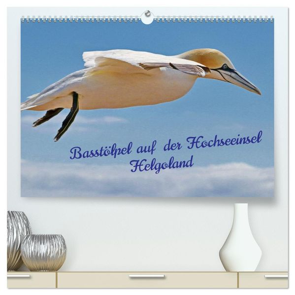 Basstölpel auf der Hochseeinsel Helgoland (hochwertiger Premium Wandkalender 2027 DIN A2 quer) Kunstdruck in Hochglanz