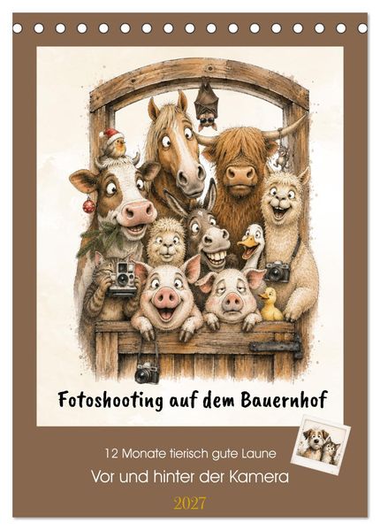 Fotoshooting auf dem Bauernhof (Tischkalender 2027 DIN A5 hoch) CALVENDO Monatskalender