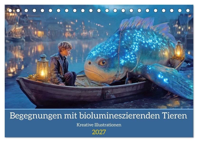Begegnungen mit biolumineszierenden Tieren - Kreative Illustrationen (Tischkalender 2027 DIN A5 quer) CALVENDO Monatskalender