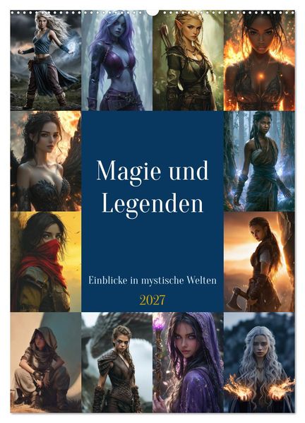 Magie und Legenden - Einblicke in mystische Welten (Wandkalender 2027 DIN A2 hoch) CALVENDO Monatskalender