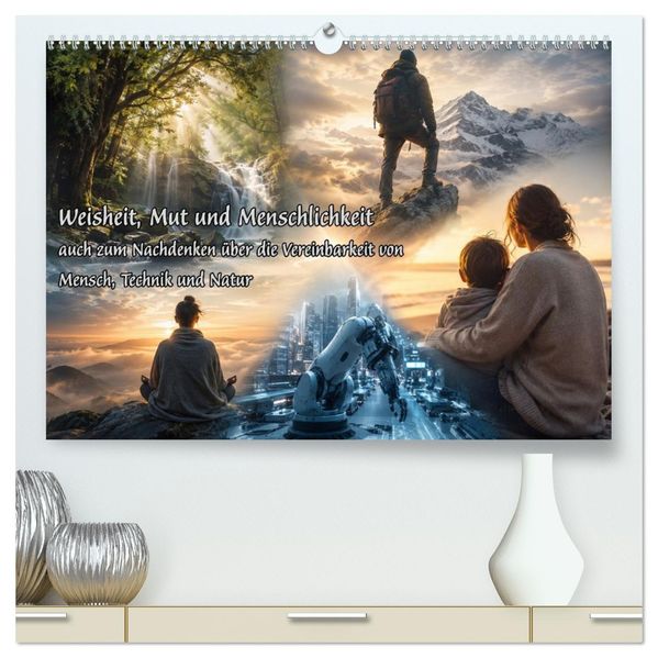 Weisheit Mut und Menschlichkeit (hochwertiger Premium Wandkalender 2027 DIN A2 quer) Kunstdruck in Hochglanz