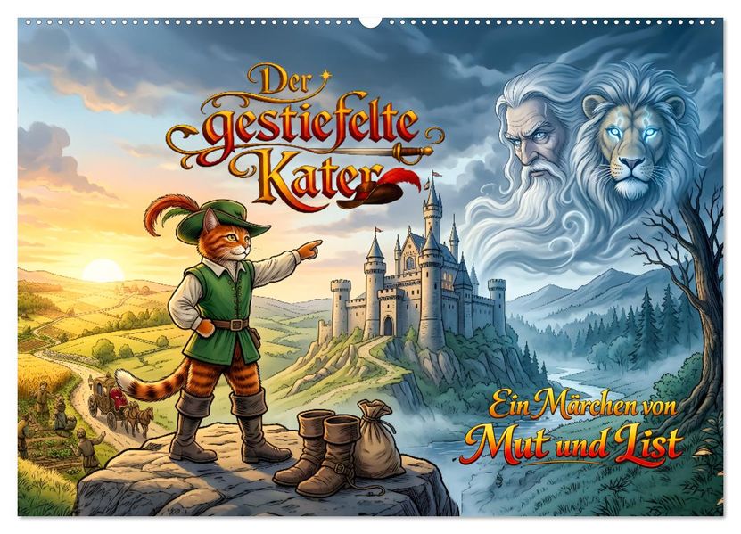 Der gestiefelte Kater - Ein Märchen von Mut und List (Wandkalender 2027 DIN A2 quer) CALVENDO Monatskalender
