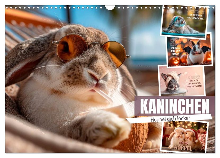 Kaninchen - Hoppel dich locker (Wandkalender 2027 DIN A3 quer) CALVENDO Monatskalender