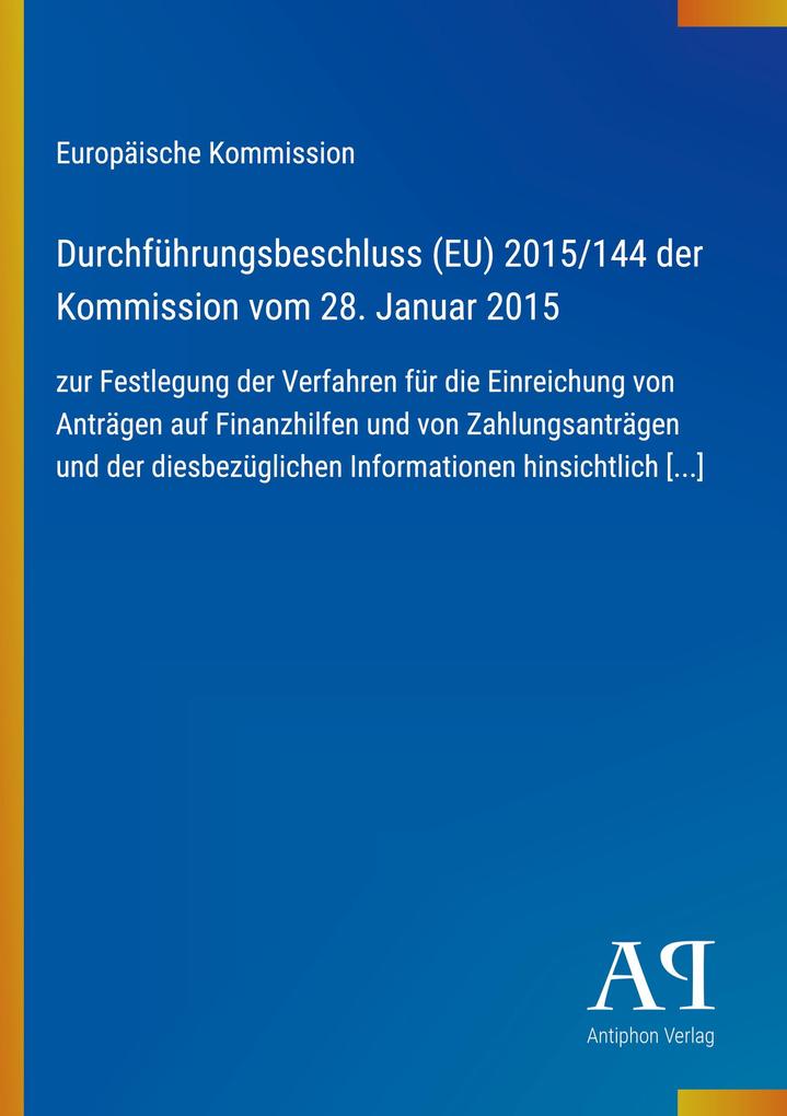 Durchführungsbeschluss (EU) 2015/144 der Kommission vom 28. Januar 2015