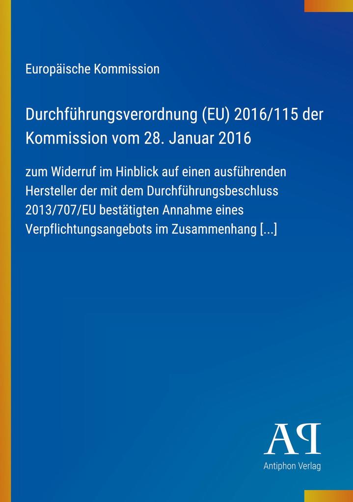 Durchführungsverordnung (EU) 2016/115 der Kommission vom 28. Januar 2016