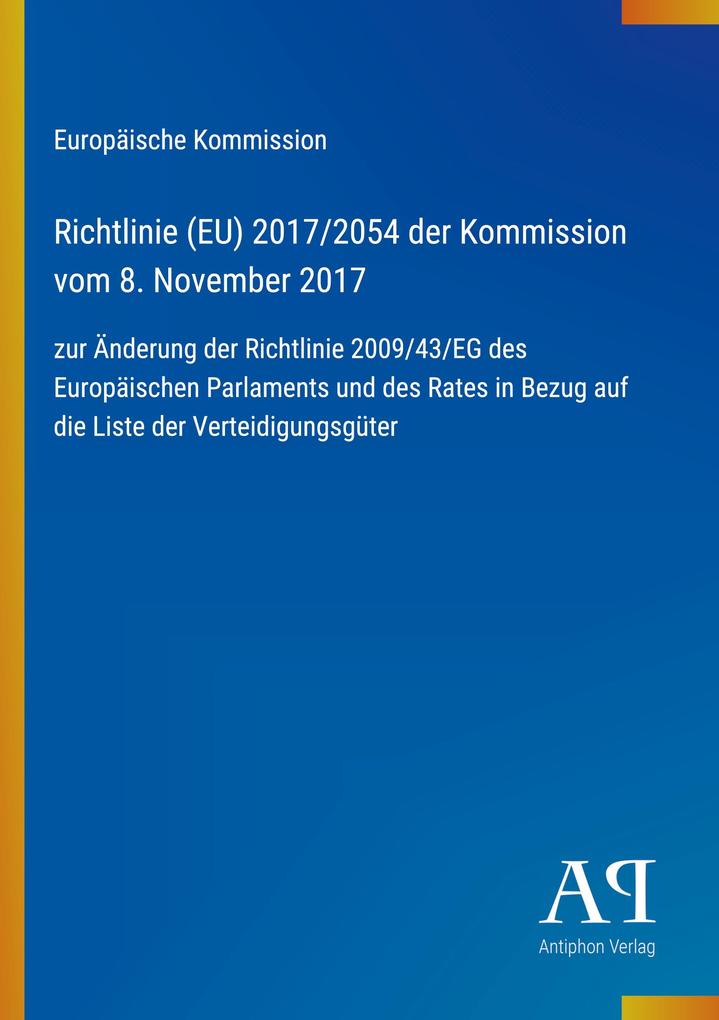 Richtlinie (EU) 2017/2054 der Kommission vom 8. November 2017