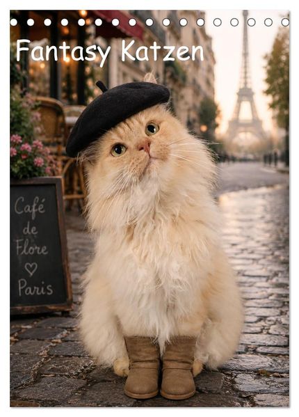 Fantasy Katzen (Tischkalender 2027 DIN A5 hoch) CALVENDO Monatskalender