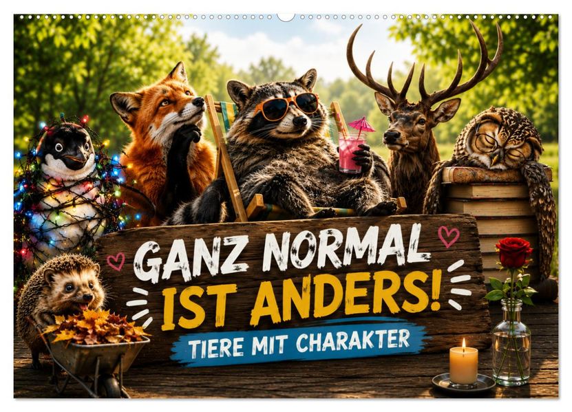 Ganz normal ist anders - Tiere mit Charakter (Wandkalender 2027 DIN A2 quer) CALVENDO Monatskalender