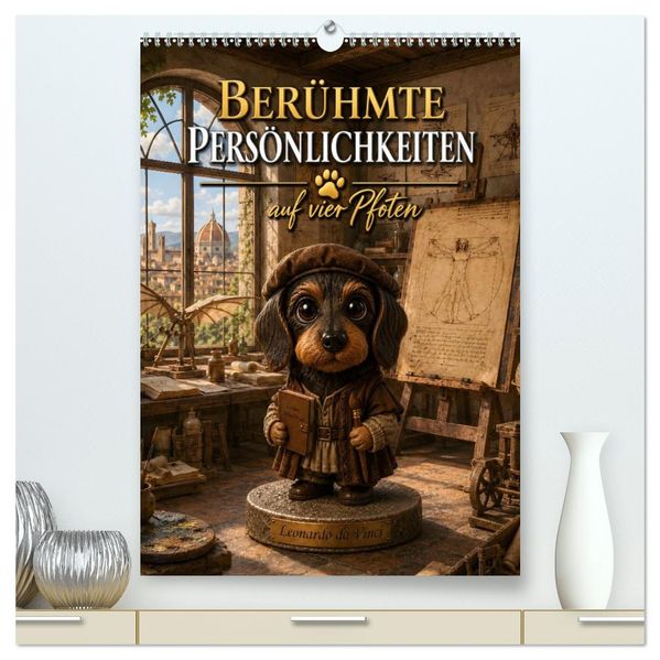 Berühmte Persönlichkeiten auf vier Pfoten (hochwertiger Premium Wandkalender 2027 DIN A2 hoch) Kunstdruck in Hochglanz