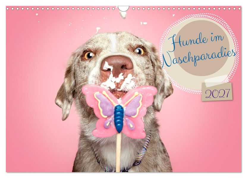 Hunde im Naschparadies... wo jeder Monat zum Anbeißen ist (Wandkalender 2027 DIN A3 quer) CALVENDO Monatskalender