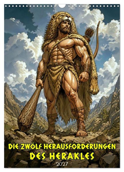 Die zwölf Herausforderungen des Herakles (Wandkalender 2027 DIN A3 hoch) CALVENDO Monatskalender