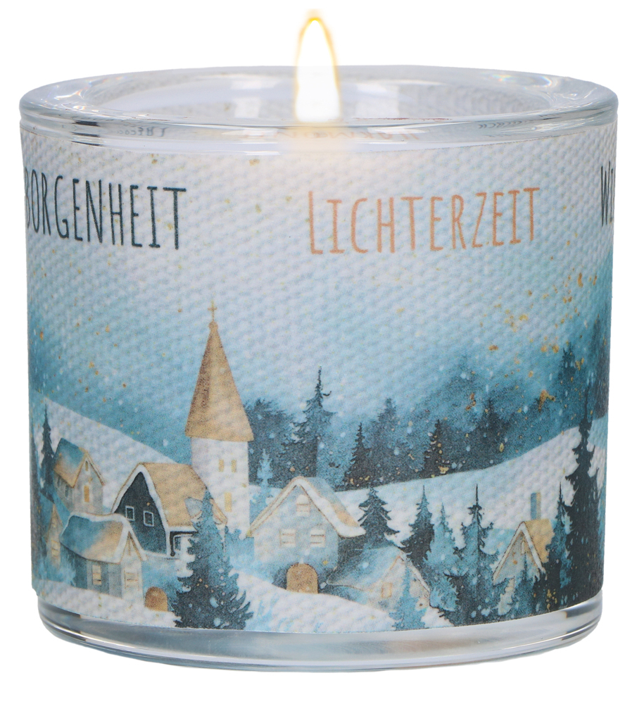 Windlicht aus Glas - Winterzauber