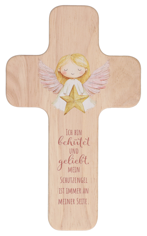 Kinderholzkreuz - Schutzengel