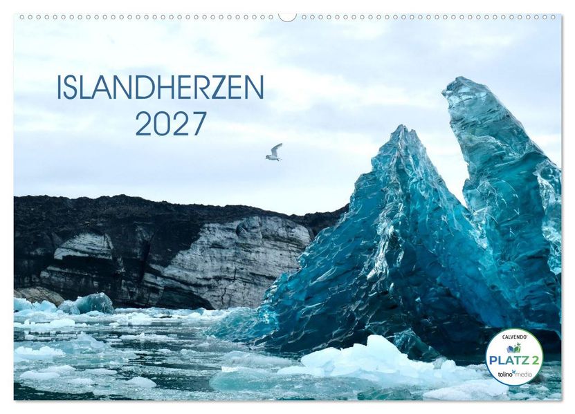 Islandherzen (Wandkalender 2027 DIN A2 quer) CALVENDO Monatskalender