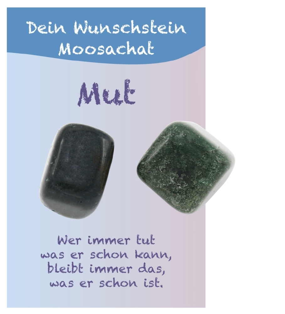 Trommelstein Dein Wunschstein Moosachat J837-08