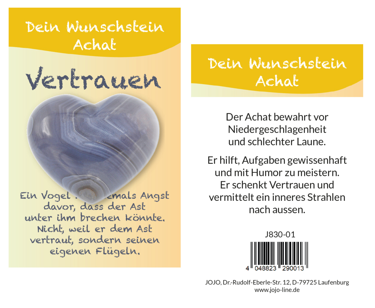 Achat Taschensteinherz Wunschstein J836-01