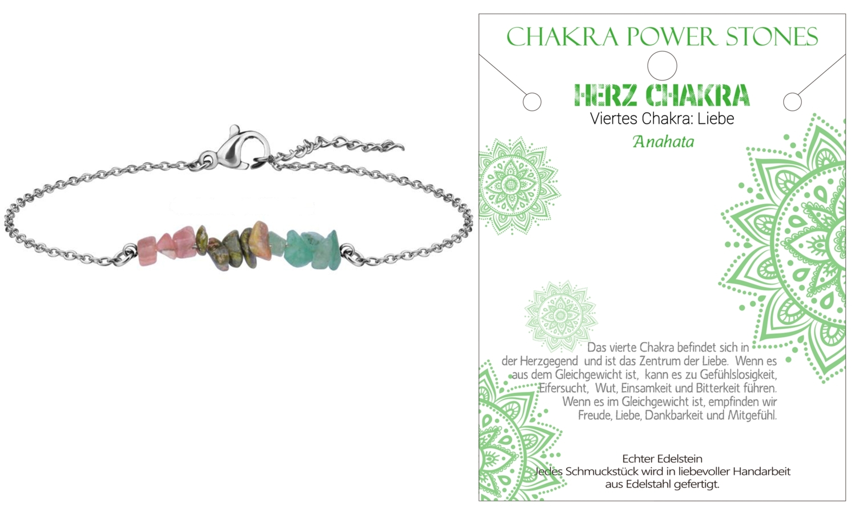Herz Chakra - Liebe - Armband J711-04