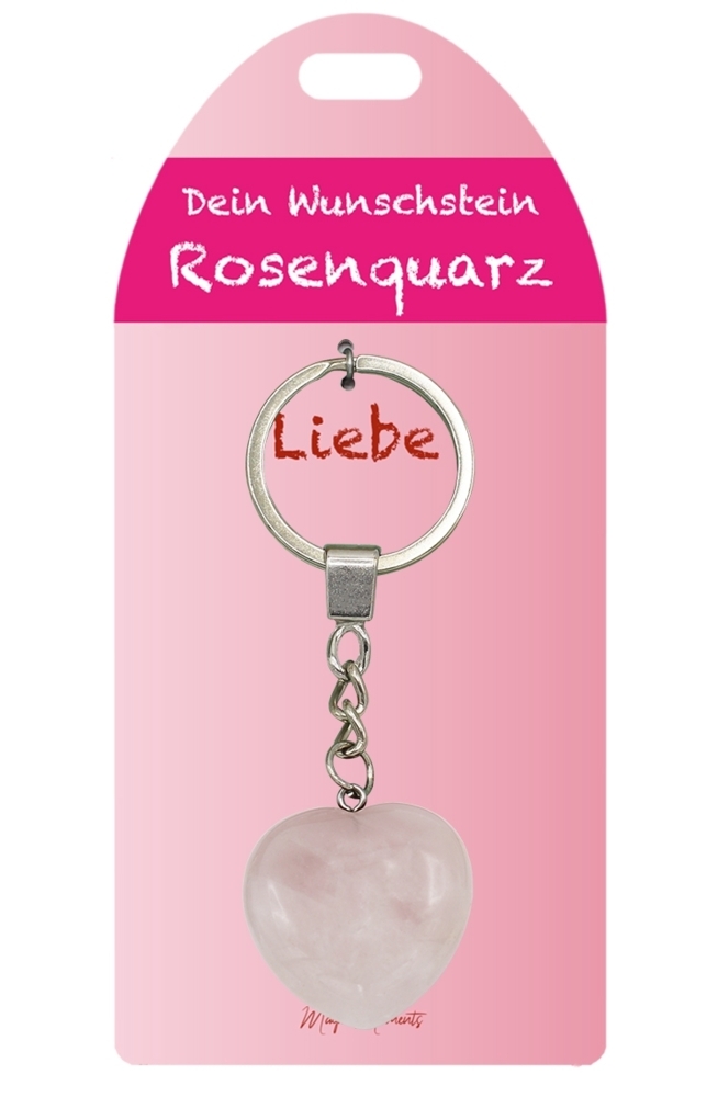 Rosenquarz Herz SA Wunschstein J833-09