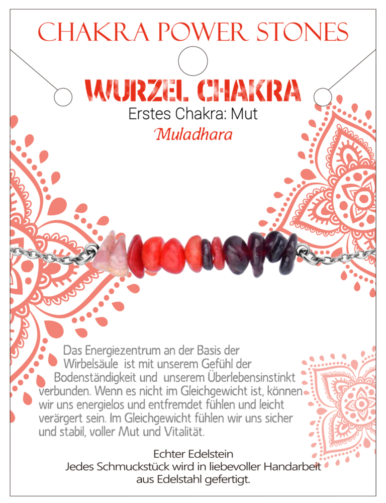 Wurzel Chakra - Mut - Armband J711-01