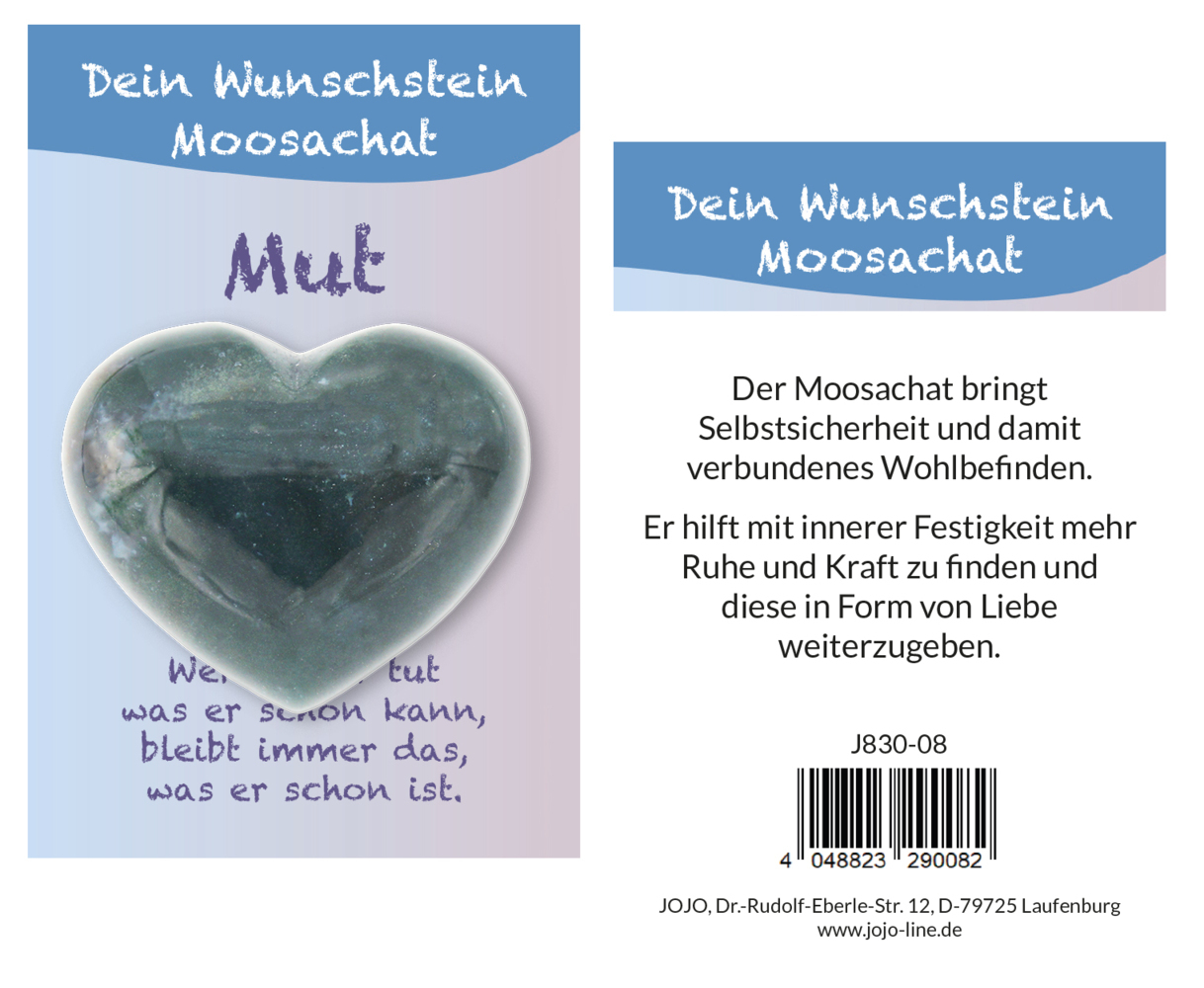 Moosachat Taschensteinherz Wunschstein J836-08