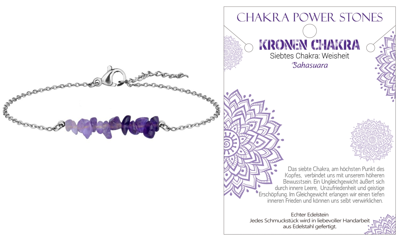 Kronen Chakra - Weisheit - Armband J711-07