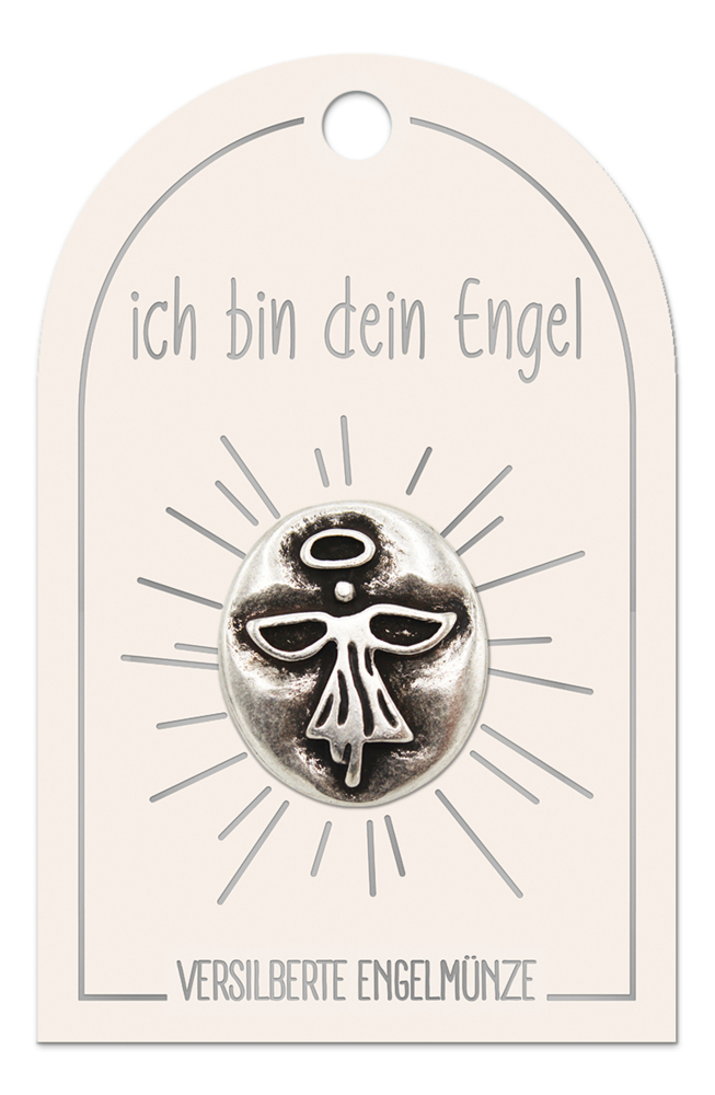 'ich bin dein Engel' Engel Münze auf Karte K573